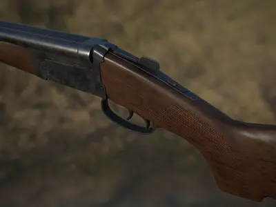 DoubleShotgun Low-poly 3D model