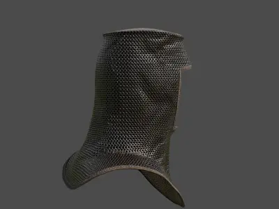 Chainmail medieval helmet 3D model