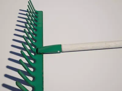 Garden Rake Low-poly 3D model
