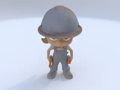 Construction Worker female 3D model