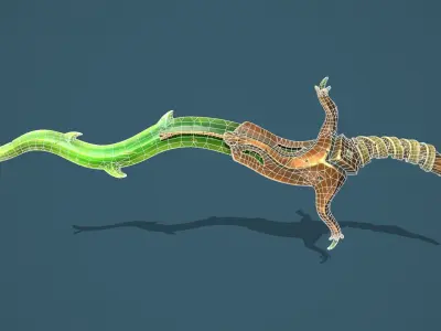 Snake sword Low-poly 3D model
