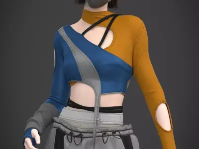 Female-outfit Free 3D model