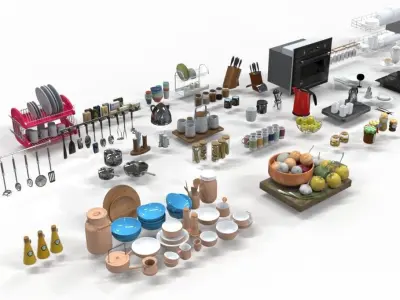 KITCHEN ACCESSORIES EQUIPMENT DECOR 3D MODEL PART 1 3D model