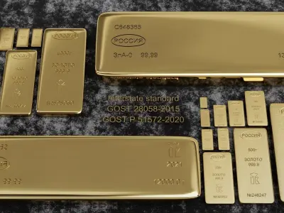 Russian standard gold bars 3D model