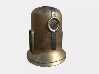 Old Diving Helmet C02 Bronze - Character Design Fashion Low-poly 3D model