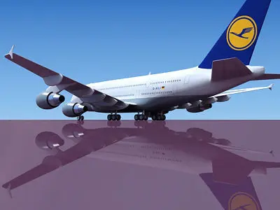 Texture for Lufthansa 3D Model Airbus A380 3D model