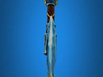 Diamond Greece medieval axe  Low-poly 3D model