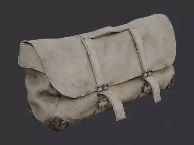 USA Duffel Bag Weathered Canvas Straps Low-poly 3D model
