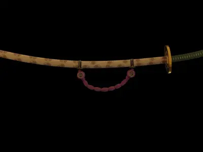 Katana tachi Low-poly 3D model