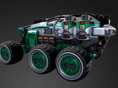 Mars Rover vehicle Low-poly 3D model