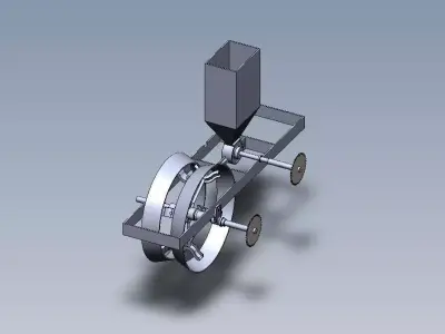 Planter machine tool with wheel Free 3D model