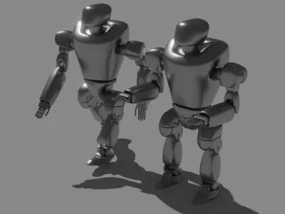 Simple Rigged Robot Low-poly 3D model
