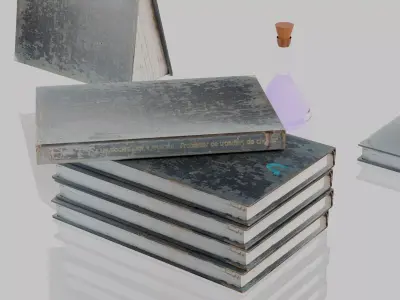 Old book heat transfer problem Low-poly 3D model