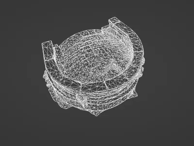 Curved Medieval Stone Bridge Segment 3D model