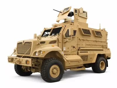 International MaxxPro Armored Vehicle Low Poly MRAP Truck Low-poly 3D model