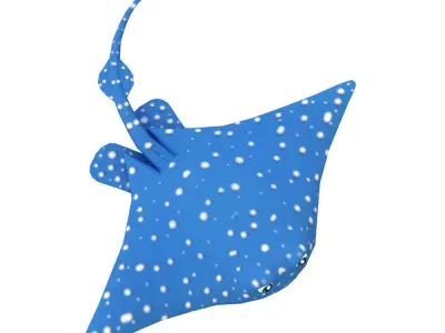 Spotted Eagle Ray Animated  Low-poly 3D model
