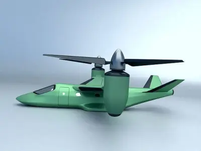 Military rotocraft VTOL concept Low-poly 3D model