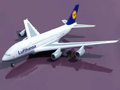 Texture for Lufthansa 3D Model Airbus A380 3D model