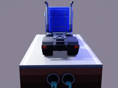 low poly truck semi Low-poly 3D model Low-poly