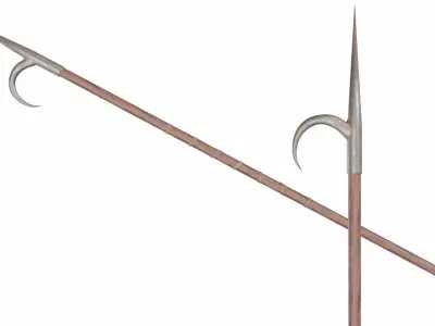 Collection of 40 spears and halberds 3D model