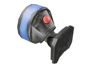 Post apocalyptic damaged flashlight headlamp Low-poly 3D model