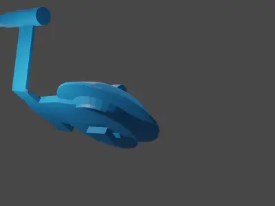 Blue ship 3D model