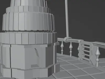Fantasy Hot Air Balloon Low-poly 3D model