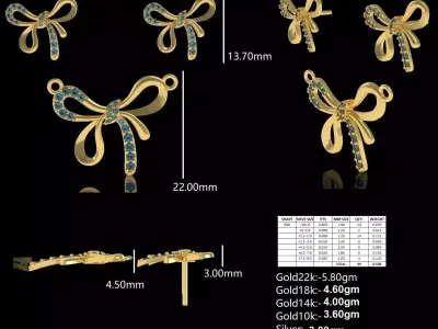 Dainty Bow Necklace 3D print model