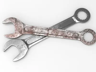 Combination Wrench Low-poly 3D model get