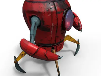 Low Poly Rig Ready Industrial Robot Low-poly 3D model