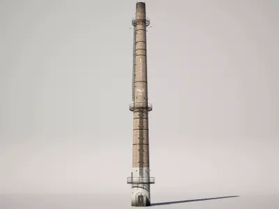 Industrial Chimney Low-poly 3D model