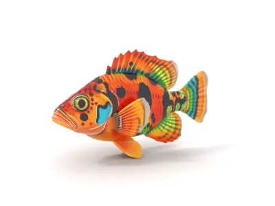 Vibrant Tropical Fish model pack Low-poly 3D model