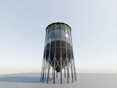 GRAIN SILO Low-poly 3D model
