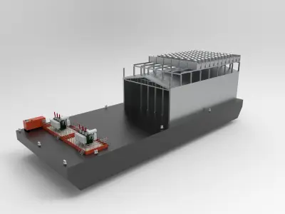 power plant barge 3D model