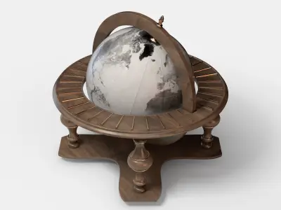 Antique World Globe Model 3D model