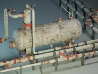 Industrial Vessel Separator PBR Game Ready Low-poly 3D model