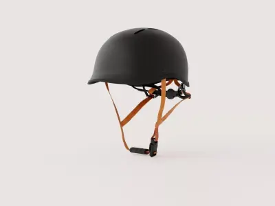 Urban Bicycle Helmet - Black Low-poly 3D model