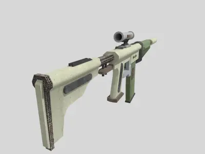 no brand low poly assault rifle 1 Low-poly 3D model