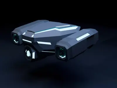 Sci-Fy Drone - Game Ready Model Low-poly 3D model