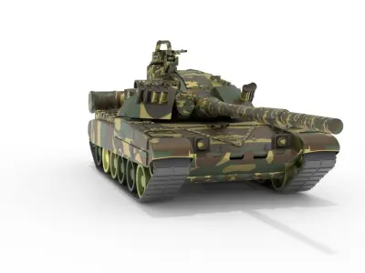 Tank T-80 UK battle tank CGI 3D Model 3D model