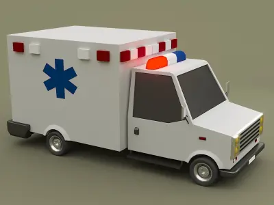 Cartoon Ambulance 3D model