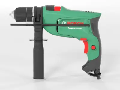  Bosch Electric Hammer Drill EasyImpact 600 Low-poly 3D model