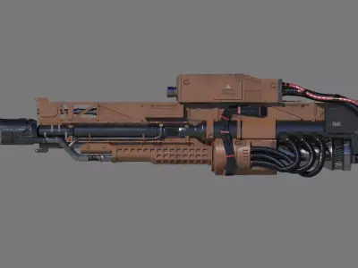 RailGun futuristic weapon 3D model purchase