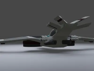 Spaceship - Interceptor Low-poly 3D model