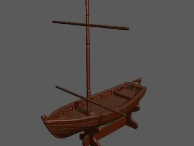 Sailboat 3D Print wooden boat 3D print model