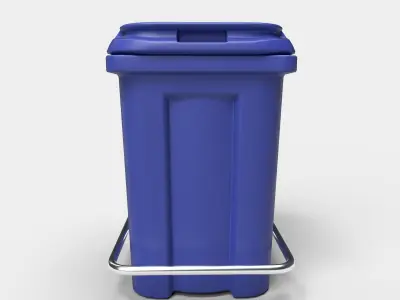 Hospital Waste Bin Low-poly 3D model