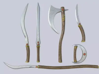 Elf weapon collection 3D Model Pack