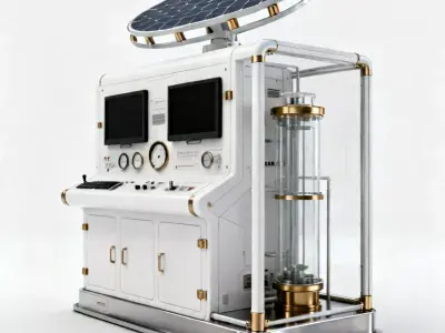Realistic Solarpunk Energy Console 3d model Low-poly 3D model