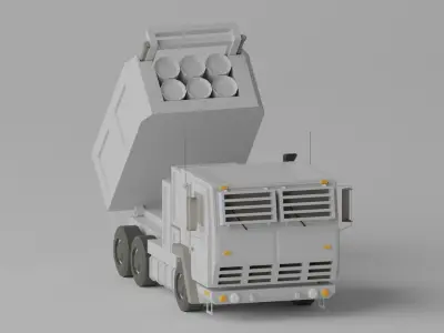 Military MLRS Vehicles Low-poly 3D model