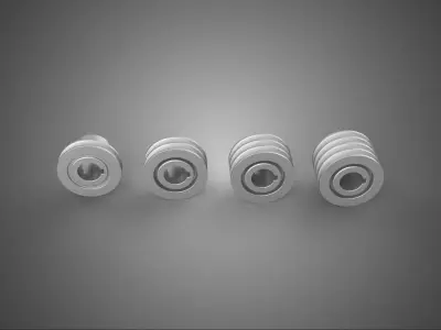 MULTIPLE SIZE GROOVED PULLEY SHEAVE TRACK WHEEL DRIVE GEAR VBELT 3D model
